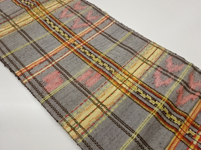 JAPANESE NAGOYA OBI / WOVEN GRID